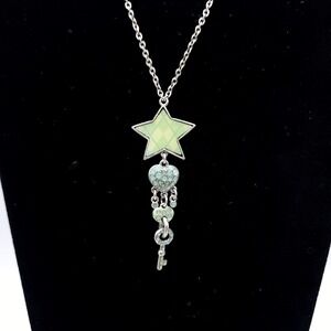Pilgrim Danish Design Necklace Swarovski Heart Green Star Key NWT